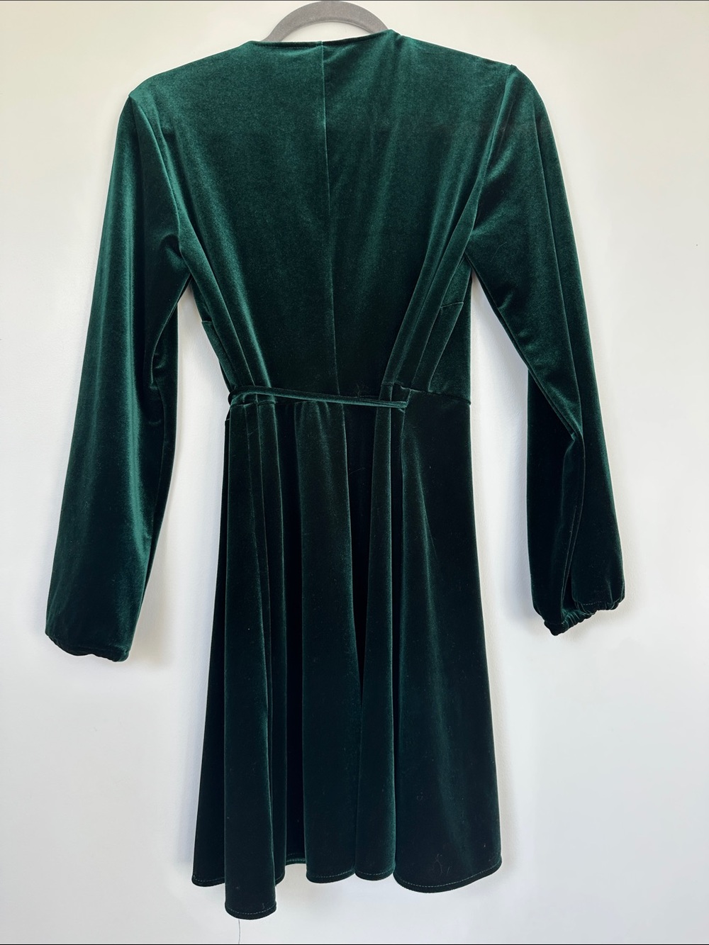 Zara Green Velvet Wrap Dress - Picture 3 of 4